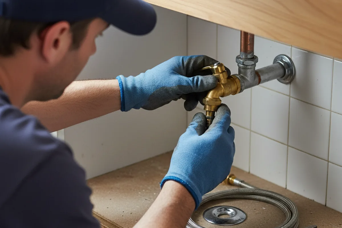 Shutoff valve and fitting work during Burst Pipe Repair in Carlock